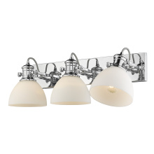 Golden 3118-BA3 CH-OP - Yep by Golden Lighting Hines 3-light Vanity in Chrome and Opal Glass